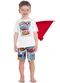 Kyly - Pijama Infantil com Capa Menino Mescla - variação: Branco