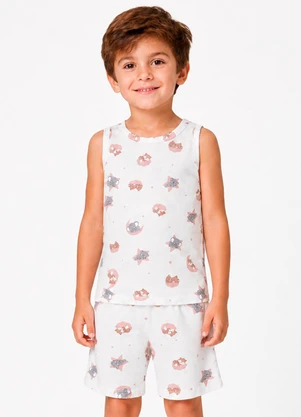 Select - Pijama Infantil em Meia Malha Bege - SELECT