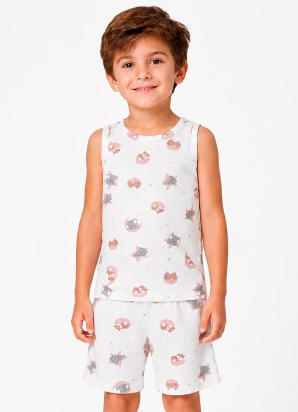 Select - Pijama Infantil em Meia Malha Bege