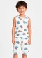 Select - Pijama Infantil em Meia Malha Azul - variação: Branco
