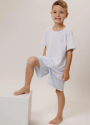 Piante Pijamas - Pijama Infantil Manga Curta Algodão Branco - PIANTE PIJAMAS