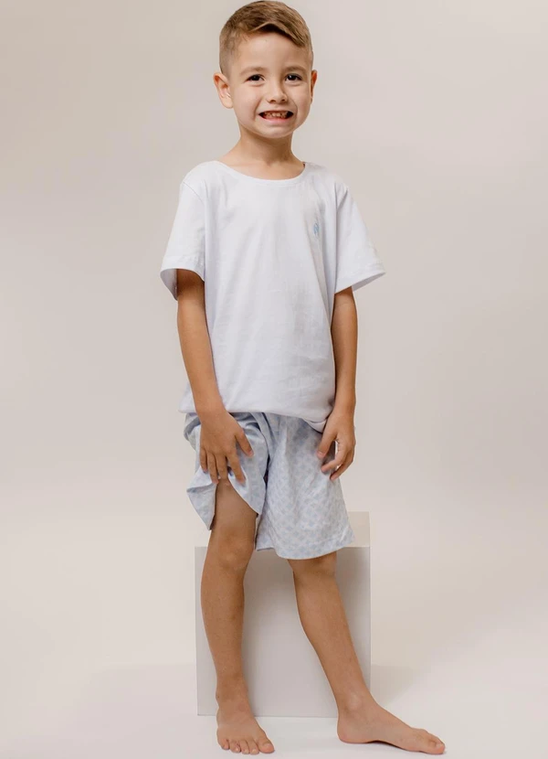 Piante Pijamas - Pijama Infantil Manga Curta Algodão Branco