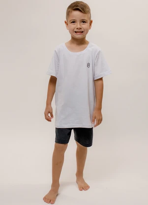 Piante Pijamas - Pijama Infantil Manga Curta Algodão Branco - PIANTE PIJAMAS