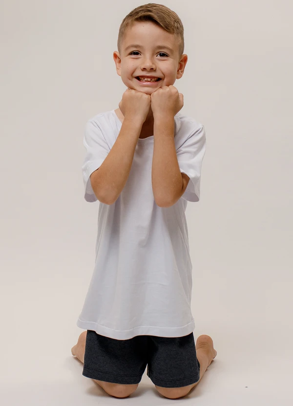 Piante Pijamas - Pijama Infantil Manga Curta Algodão Branco 3