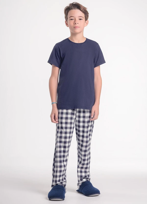Espaço Pijama - Pijama Infantil Manga Longa com Calça Azul