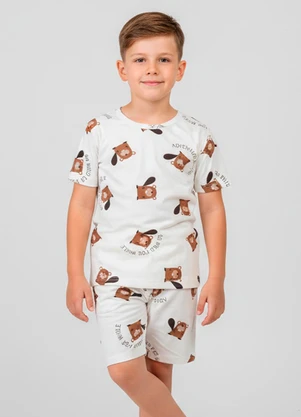 Select - Pijama Infantil Masculino Bege - SELECT