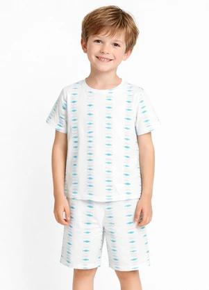 Rovi Kids - Pijama Infantil Masculino Blusa e Bermuda Bege - ROVI KIDS