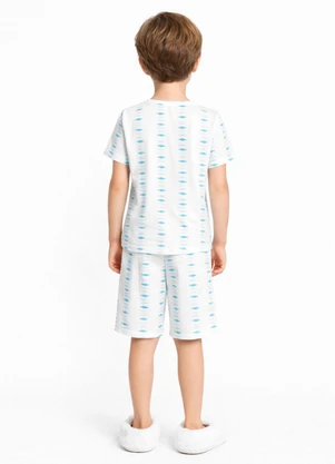 Rovi Kids - Pijama Infantil Masculino Blusa e Bermuda Bege - ROVI KIDS
