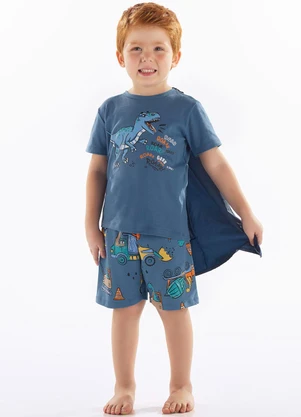 Up Baby - Pijama Infantil Masculino com Capa Azul - UP BABY