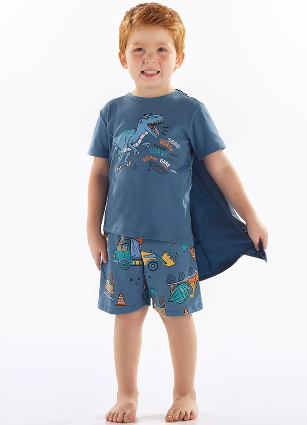 Up Baby - Pijama Infantil Masculino com Capa Azul