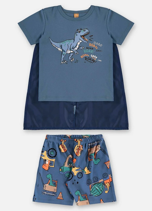 Up Baby - Pijama Infantil Masculino com Capa Azul 3