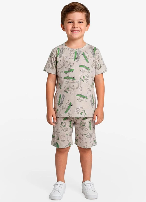 Select - Pijama Infantil Masculino em Cotton Bege