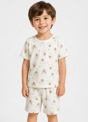 Select - Pijama Infantil Masculino em Cotton Bege - SELECT