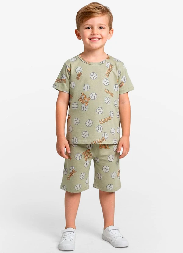 Select - Pijama Infantil Masculino em Cotton Verde