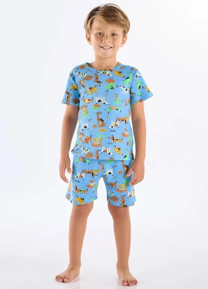 Pijama Infantil Masculino em Suedine Up Baby Bege - UP BABY