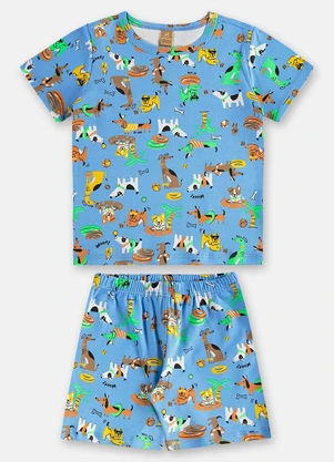 Up Baby - Pijama Infantil Masculino em Suedine Bege - UP BABY