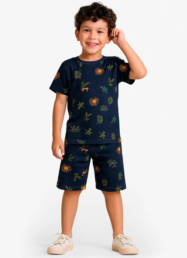 Select - Pijama Infantil Masculino Estampado Azul 3