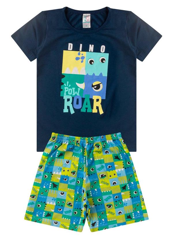 Rovitex - Pijama Infantil Masculino Manga Curta Azul