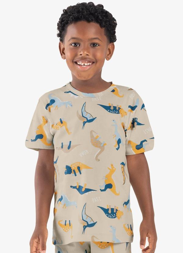 Rovi Kids - Pijama Infantil Masculino Meia Malha Bege 4