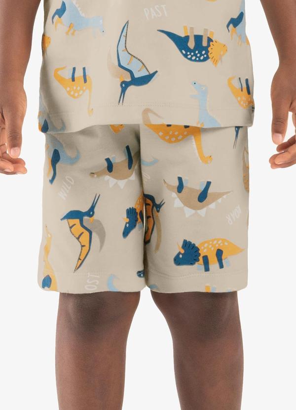 Rovi Kids - Pijama Infantil Masculino Meia Malha Bege 5