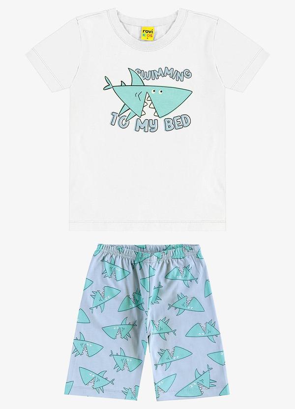 Rovi Kids - Pijama Infantil Masculino Meia Malha Branco 6