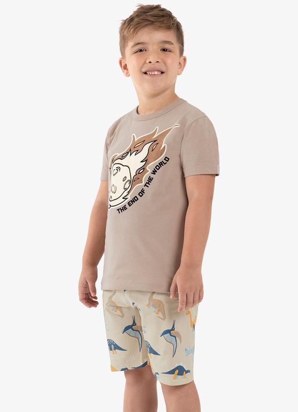 Rovi Kids - Pijama Infantil Masculino Meia Malha Marrom 1