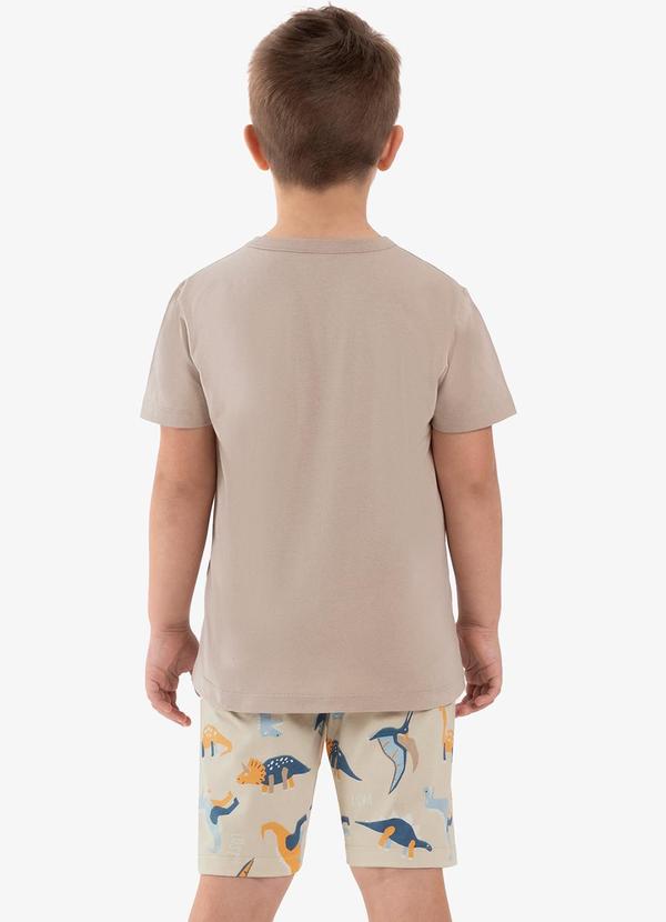 Rovi Kids - Pijama Infantil Masculino Meia Malha Marrom 2