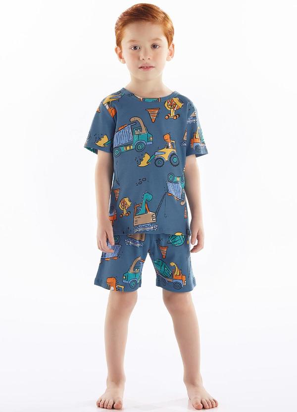 Up Baby - Pijama Infantil Masculino Suedine Azul