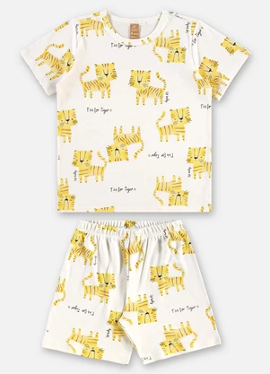 Up Baby - Pijama Infantil Masculino Suedine Bege - UP BABY