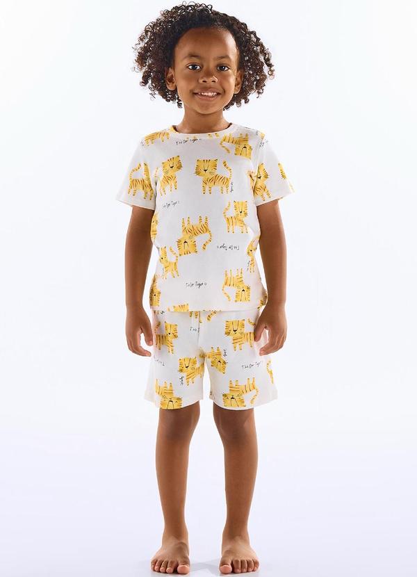 Up Baby - Pijama Infantil Masculino Suedine Bege