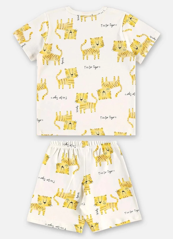 Up Baby - Pijama Infantil Masculino Suedine Bege 3