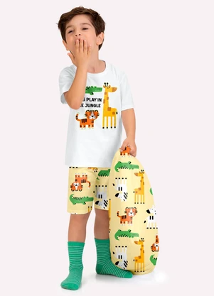 Kyly - Pijama Infantil Menino Animais Branco - KYLY