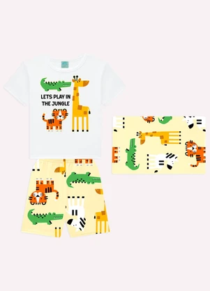 Kyly - Pijama Infantil Menino Animais Branco - KYLY
