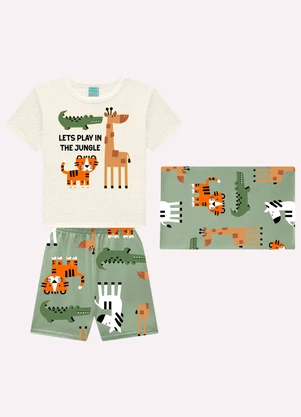 Kyly - Pijama Infantil Menino Animais Cinza - KYLY