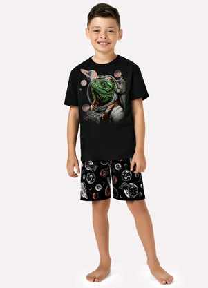 Kyly - Pijama Infantil Menino Astronauta Preto - KYLY