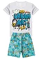 Select - Pijama Infantil Menino Brilha no Escuro Verde - variação: Branco