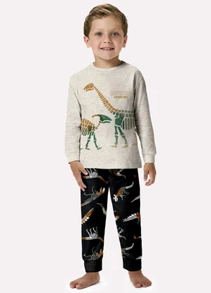 Kyly - Pijama Infantil Menino Brilha no Escuro Cinza - KYLY