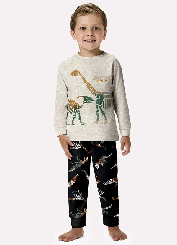 Kyly - Pijama Infantil Menino Brilha no Escuro Cinza