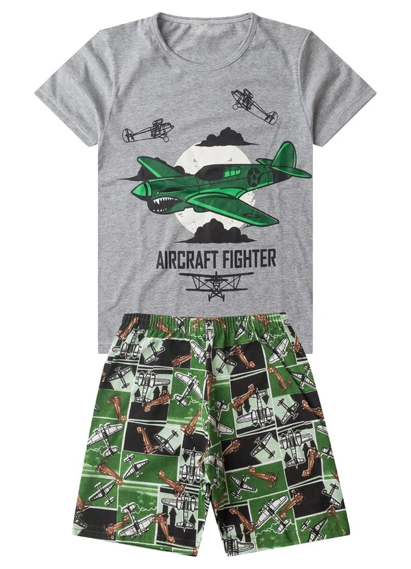 Select - Pijama Infantil Menino Brilha no Escuro Cinza