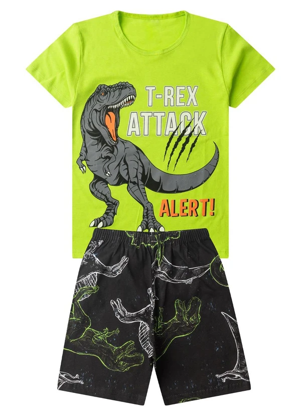 Select - Pijama Infantil Menino Brilha no Escuro Verde