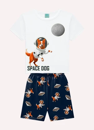 Kyly - Pijama Infantil Menino Cachorrinho Branco - KYLY