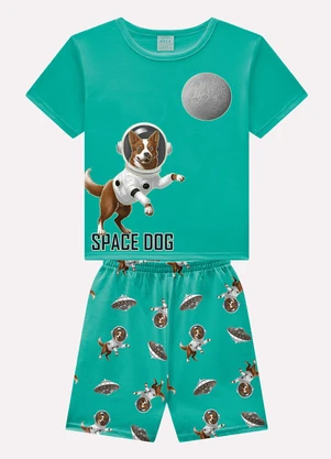 Kyly - Pijama Infantil Menino Cachorrinho Verde - KYLY