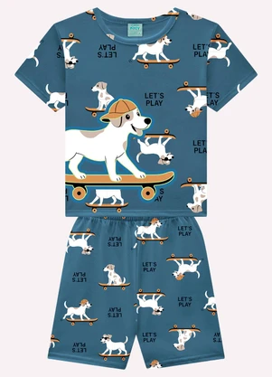 Kyly - Pijama Infantil Menino Cachorrinhos Azul - KYLY