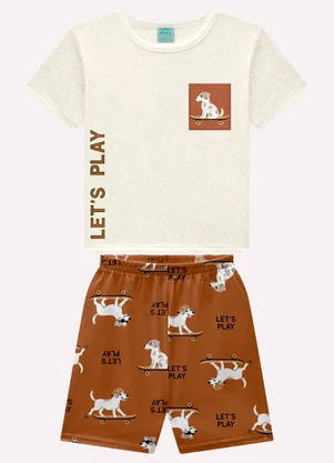 Kyly - Pijama Infantil Menino Cachorrinhos Cinza - KYLY
