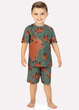 Kyly - Pijama Infantil Menino Capivaras Verde - KYLY