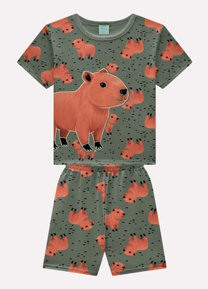 Kyly - Pijama Infantil Menino Capivaras Verde - KYLY