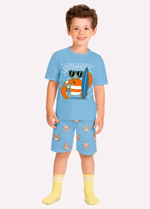 Kyly - Pijama Infantil Menino Caranguejo Azul - KYLY