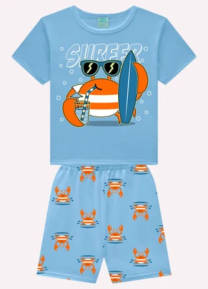 Kyly - Pijama Infantil Menino Caranguejo Azul - KYLY