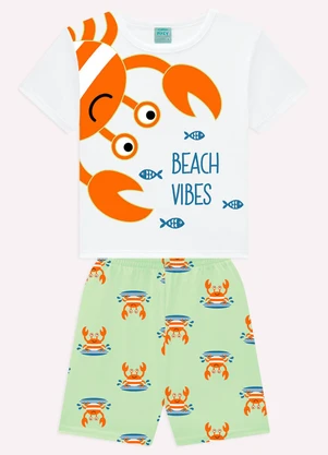 Kyly - Pijama Infantil Menino Caranguejo Branco - KYLY