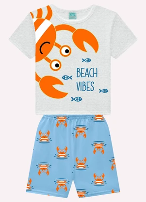 Kyly - Pijama Infantil Menino Caranguejo Cinza - KYLY